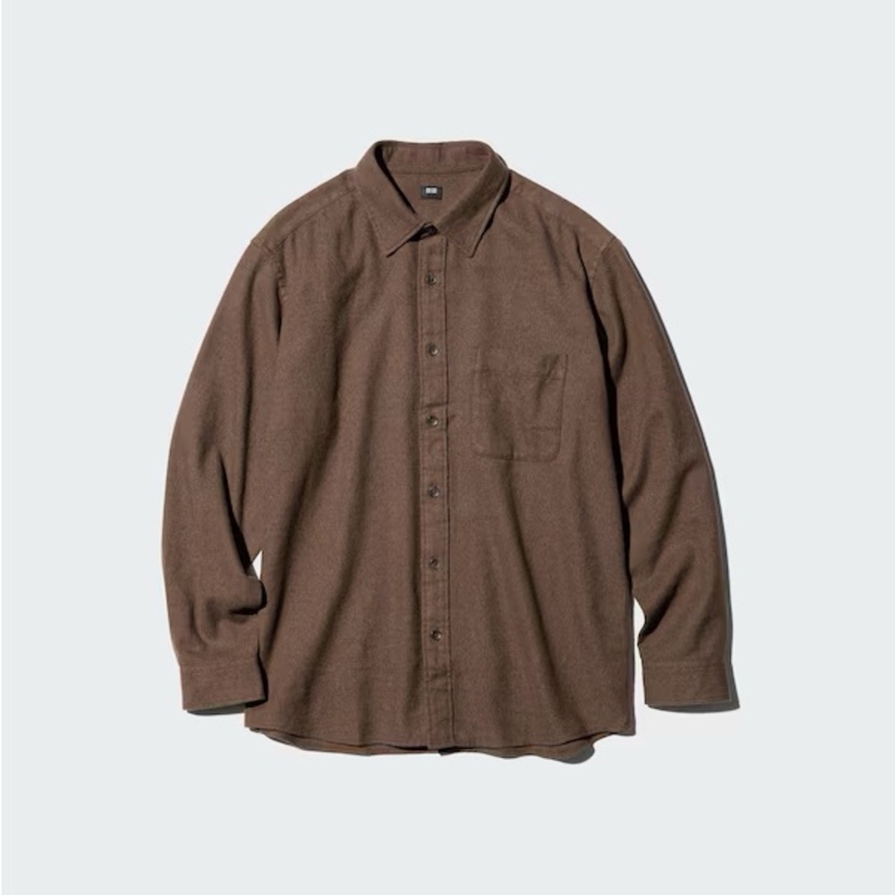 Uniqlo Brown Casual Button Down Flannel Shirt